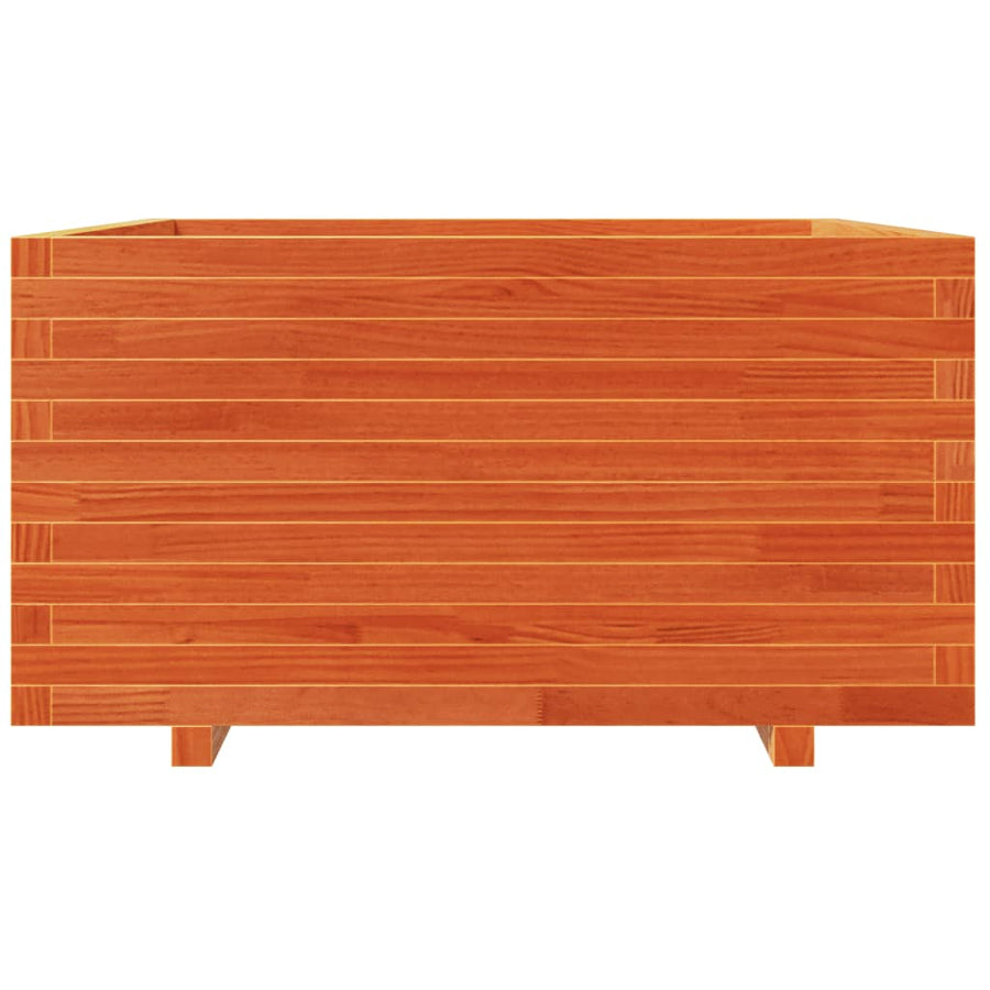 Plantenbak 90x90x49,5 cm massief grenenhout wasbruin