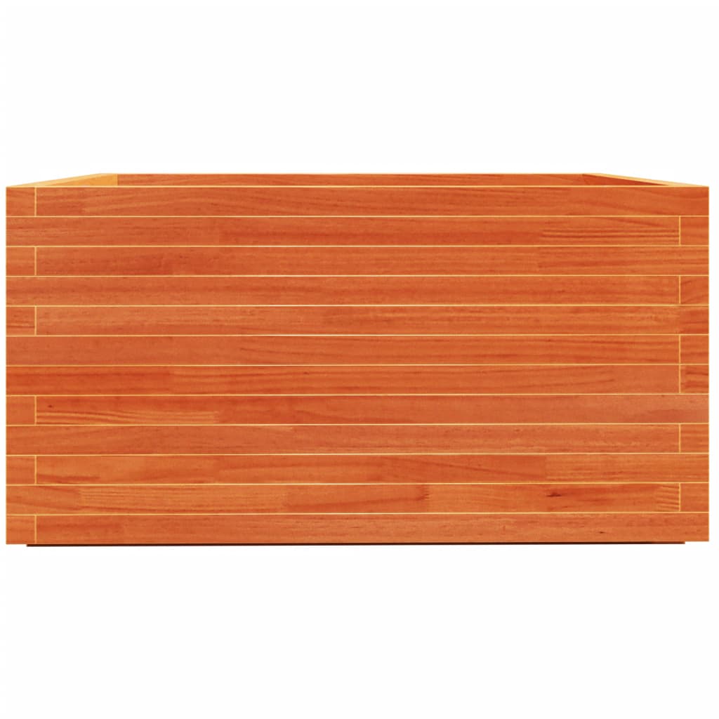 Plantenbak 90x90x49,5 cm massief grenenhout wasbruin