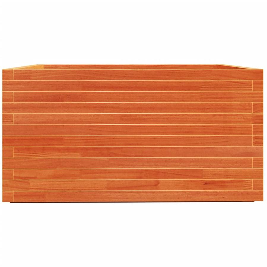 Plantenbak 90x90x49,5 cm massief grenenhout wasbruin
