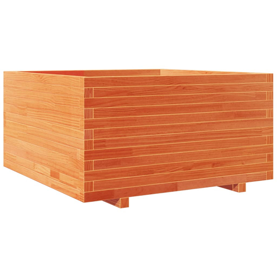 Plantenbak 90x90x49,5 cm massief grenenhout wasbruin