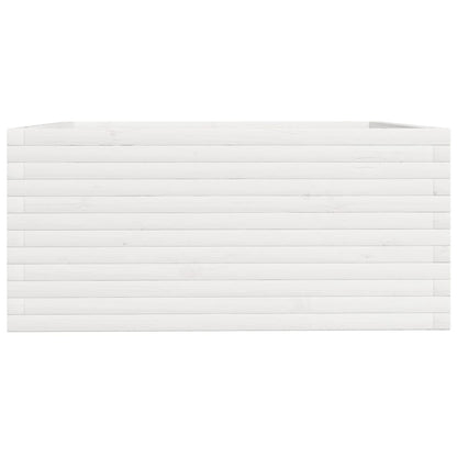 Plantenbak 100x100x49,5 cm massief grenenhout wit