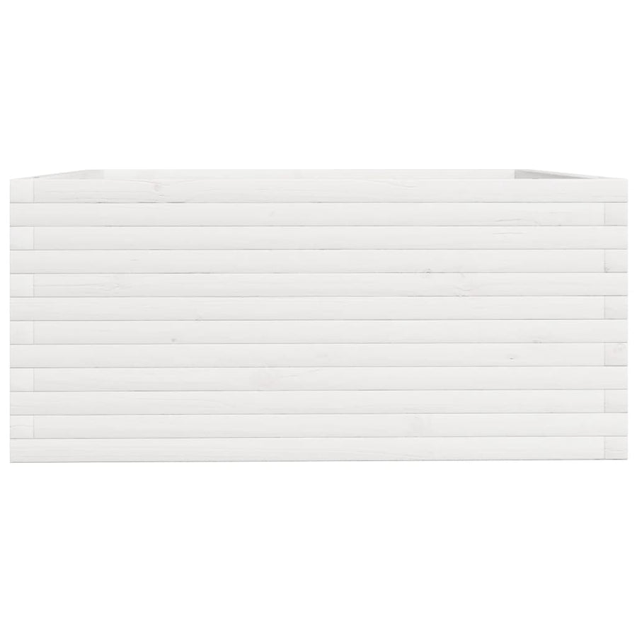 Plantenbak 100x100x49,5 cm massief grenenhout wit
