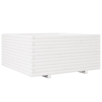 Plantenbak 100x100x49,5 cm massief grenenhout wit