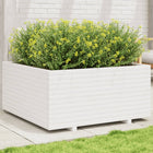 Planter box 100x100x49.5 cm solid pine white