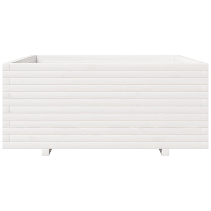 Plantenbak 110x110x49,5 cm massief grenenhout wit