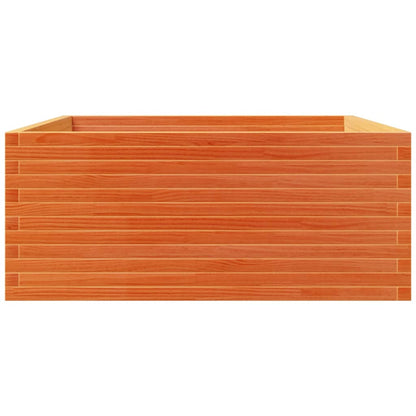 Plantenbak 110x110x49,5 cm massief grenenhout wasbruin