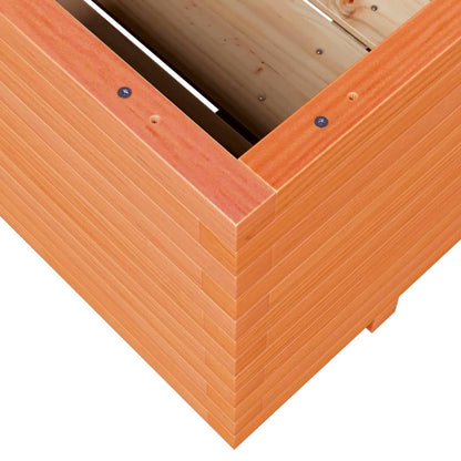 Plantenbak 110x110x49,5 cm massief grenenhout wasbruin
