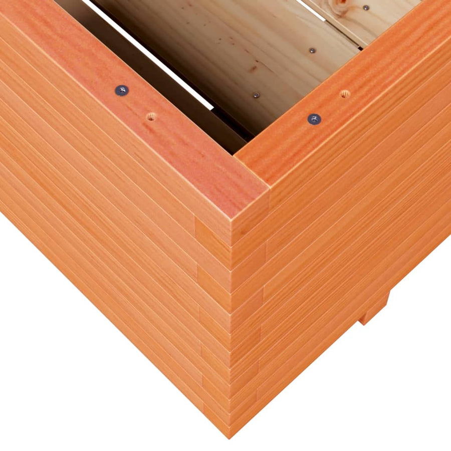 Plantenbak 110x110x49,5 cm massief grenenhout wasbruin