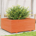 Planter 110x110x49.5 cm solid pine wax brown
