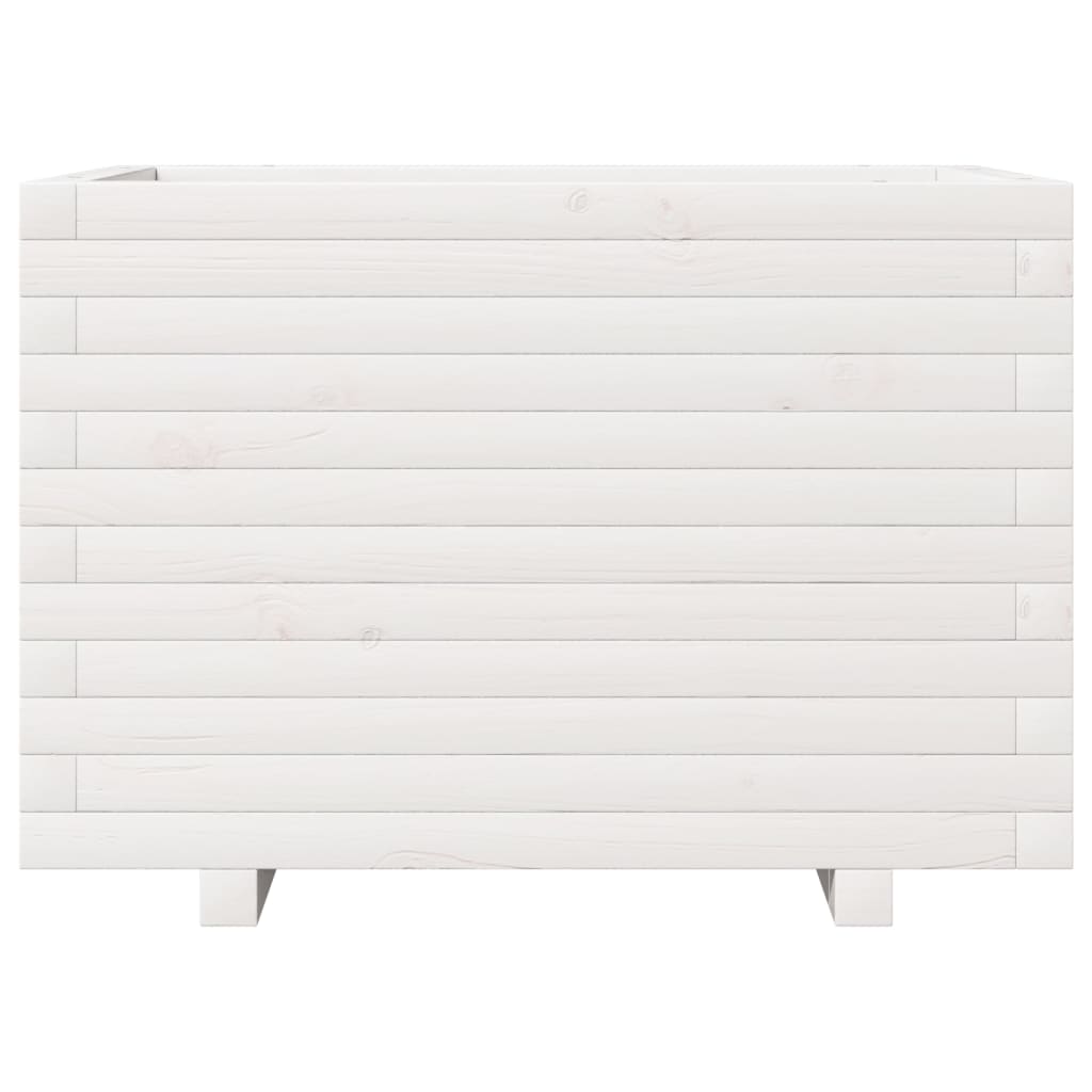 Plantenbak 70x40x49,5 cm massief grenenhout wit