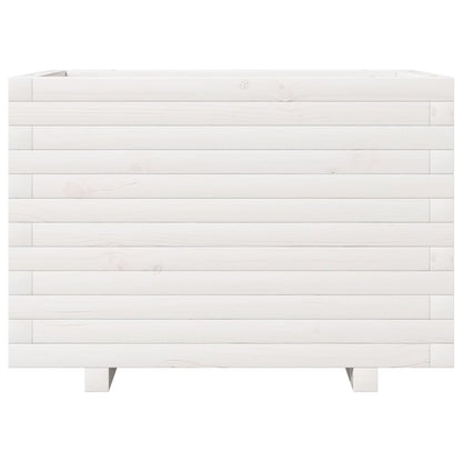 Plantenbak 70x40x49,5 cm massief grenenhout wit
