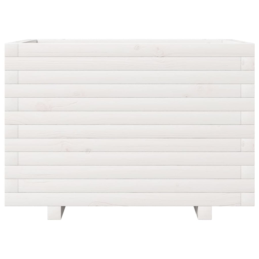 Plantenbak 70x40x49,5 cm massief grenenhout wit
