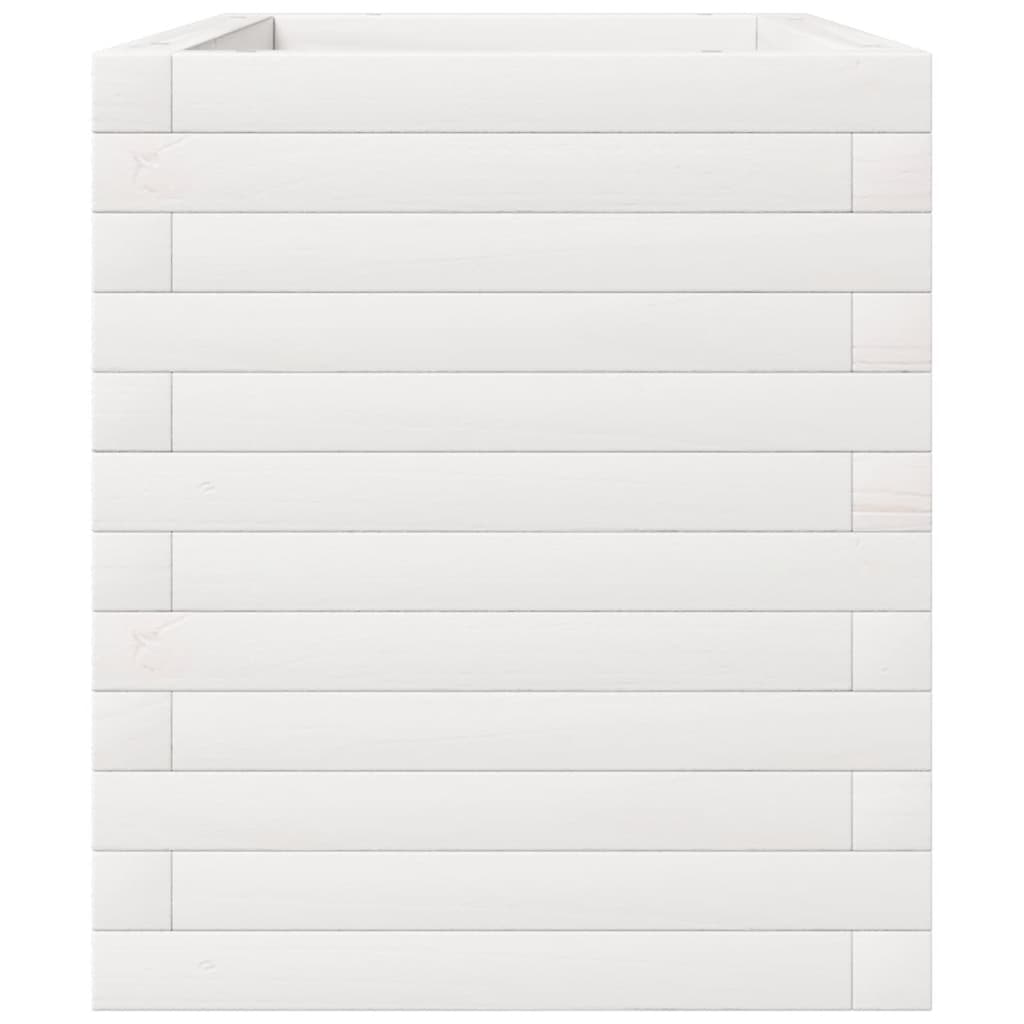 Plantenbak 70x40x49,5 cm massief grenenhout wit