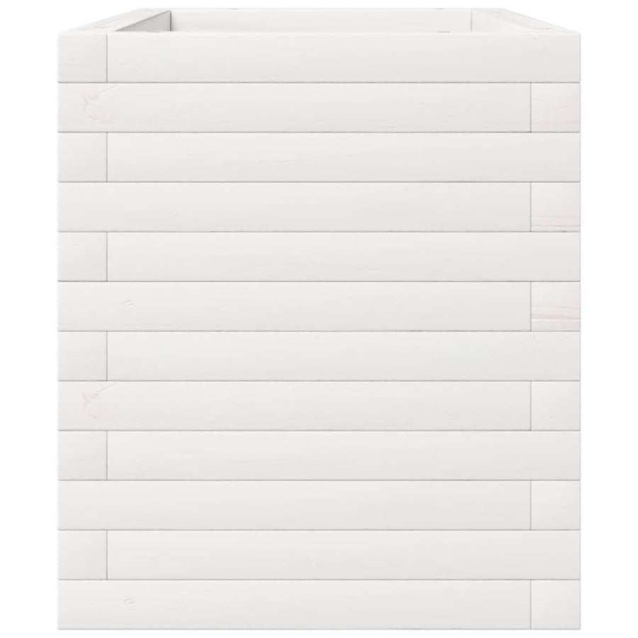 Plantenbak 70x40x49,5 cm massief grenenhout wit