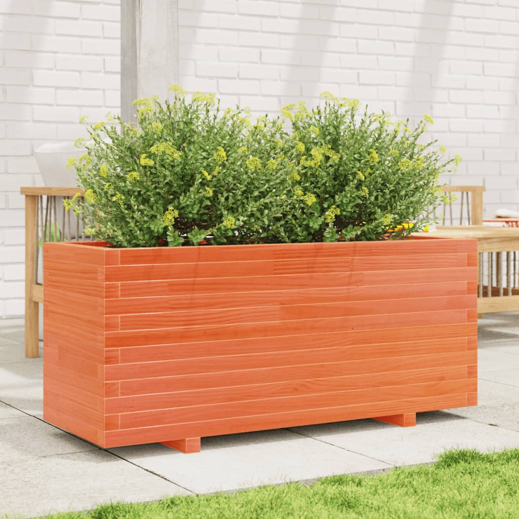 Plantenbak 110x40x49,5 cm massief grenenhout wasbruin