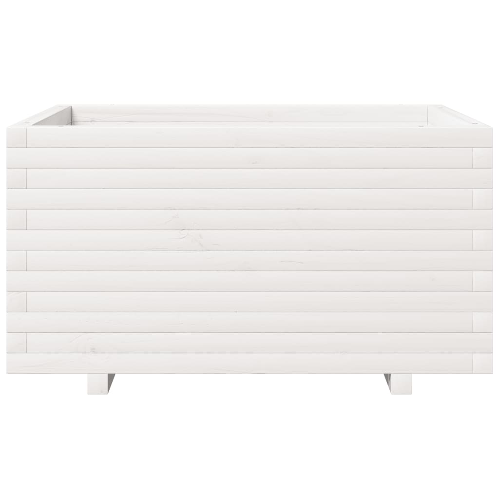 Plantenbak 90x60x49,5 cm massief grenenhout wit