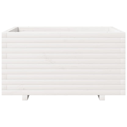Plantenbak 90x60x49,5 cm massief grenenhout wit