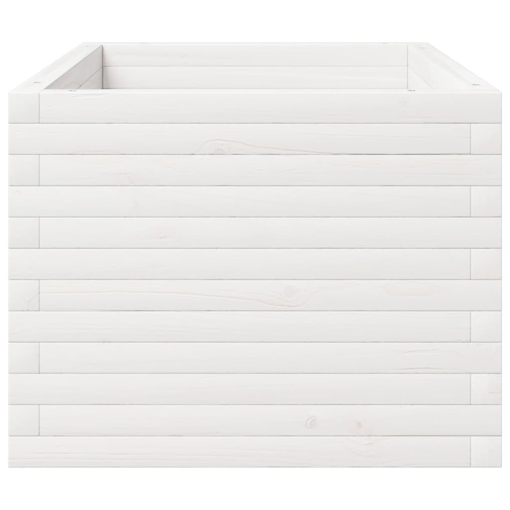 Plantenbak 90x60x49,5 cm massief grenenhout wit