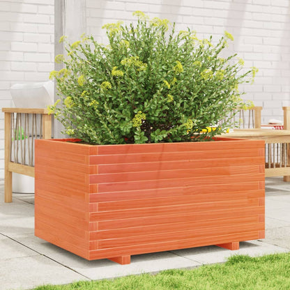 Plantenbak 90x60x49,5 cm massief grenenhout wasbruin