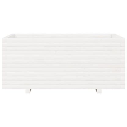 Plantenbak 110x60x49,5 cm massief grenenhout wit