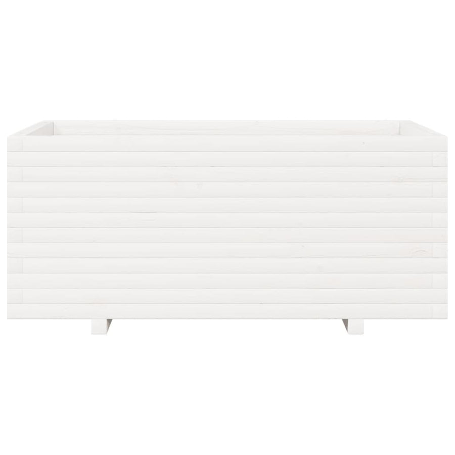 Plantenbak 110x60x49,5 cm massief grenenhout wit