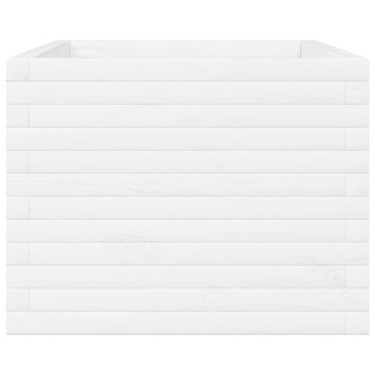 Plantenbak 110x60x49,5 cm massief grenenhout wit