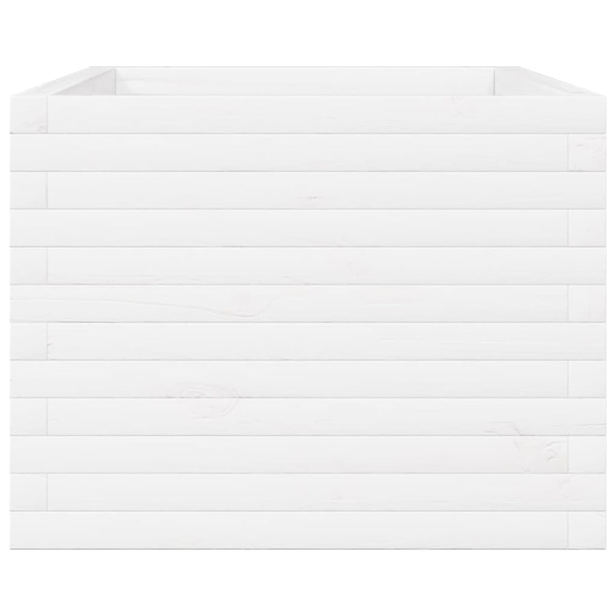 Plantenbak 110x60x49,5 cm massief grenenhout wit