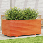 Planter 110x60x49.5 cm solid pinewood wax brown