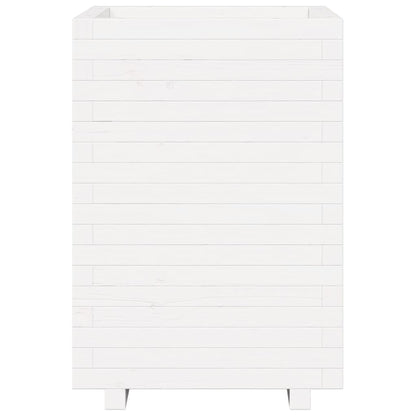 Plantenbak 50x50x72,5 cm massief grenenhout wit