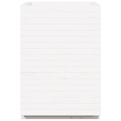 Plantenbak 50x50x72,5 cm massief grenenhout wit