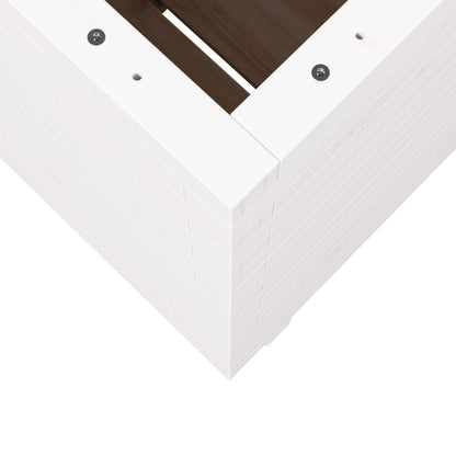 Plantenbak 50x50x72,5 cm massief grenenhout wit