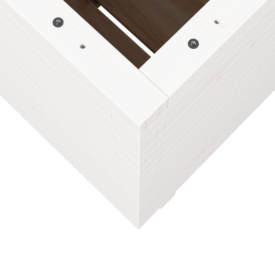 Plantenbak 50x50x72,5 cm massief grenenhout wit