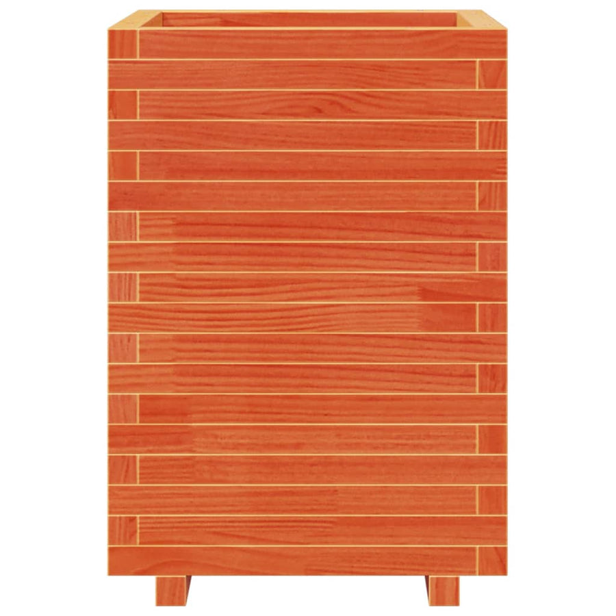 Plantenbak 50x50x72,5 cm massief grenenhout wasbruin