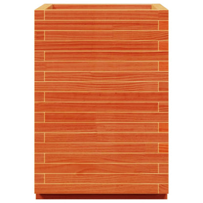 Plantenbak 50x50x72,5 cm massief grenenhout wasbruin