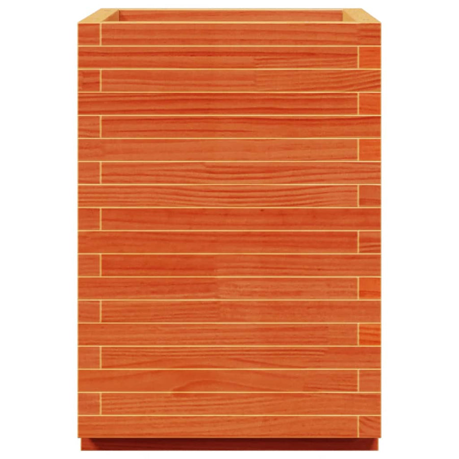 Plantenbak 50x50x72,5 cm massief grenenhout wasbruin