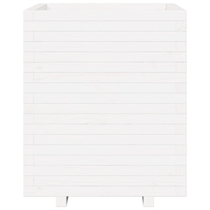 Plantenbak 60x60x72,5 cm massief grenenhout wit