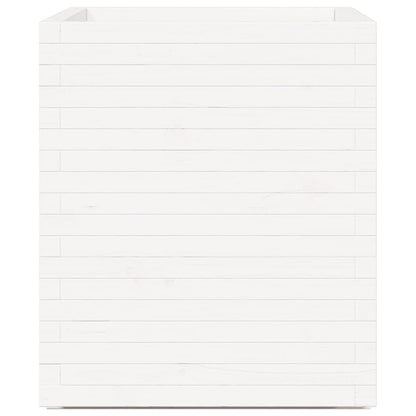 Plantenbak 60x60x72,5 cm massief grenenhout wit