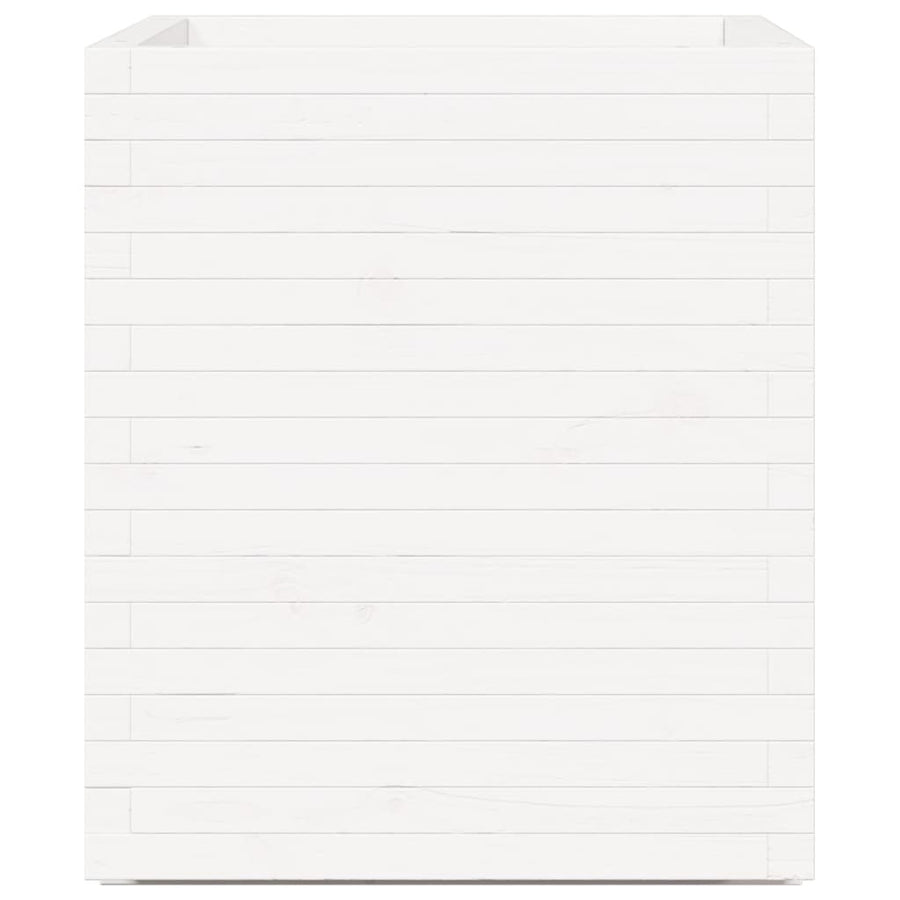 Plantenbak 60x60x72,5 cm massief grenenhout wit