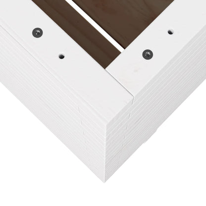 Plantenbak 60x60x72,5 cm massief grenenhout wit