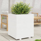 Planter box 60x60x72.5 cm solid white pine