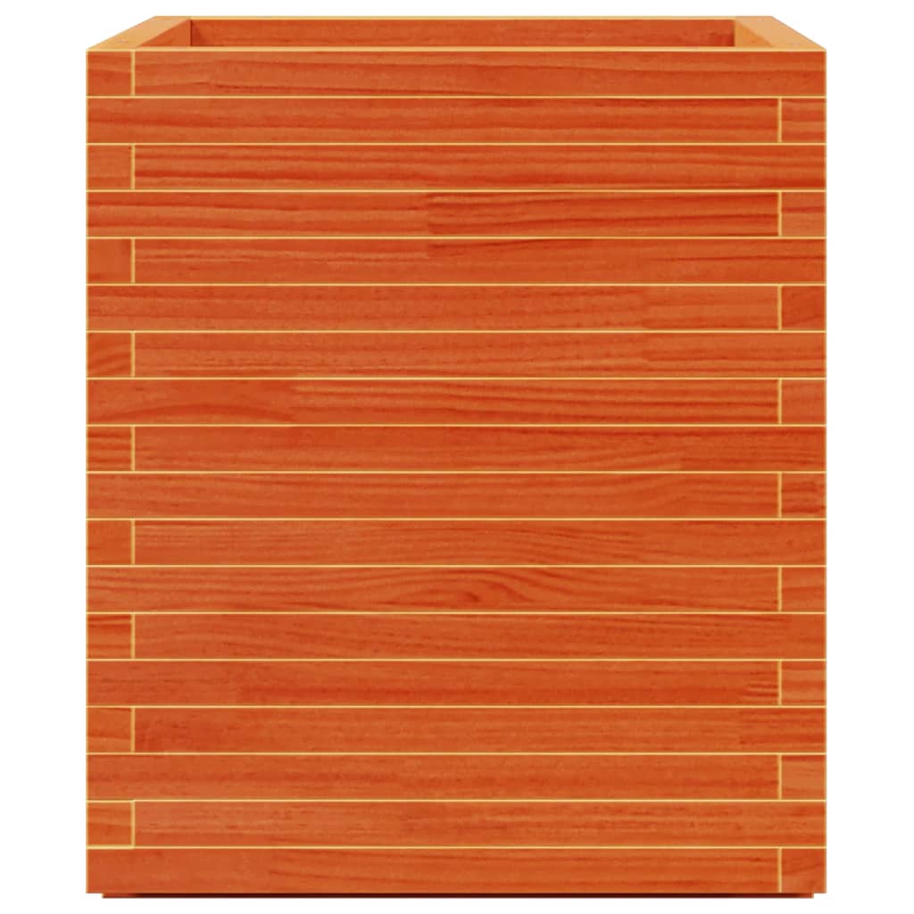 Plantenbak 60x60x72,5 cm massief grenenhout wasbruin