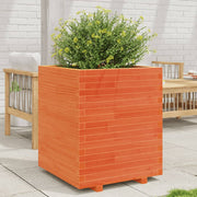 Plantenbak massief grenenhout 60x60x72,5 cm wasbruin