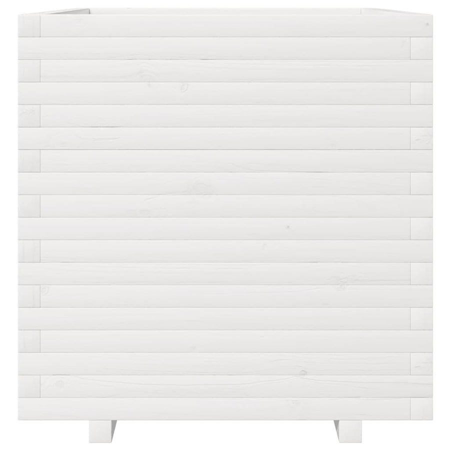 Plantenbak 70x70x72,5 cm massief grenenhout wit