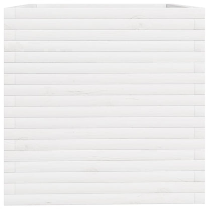 Plantenbak 70x70x72,5 cm massief grenenhout wit
