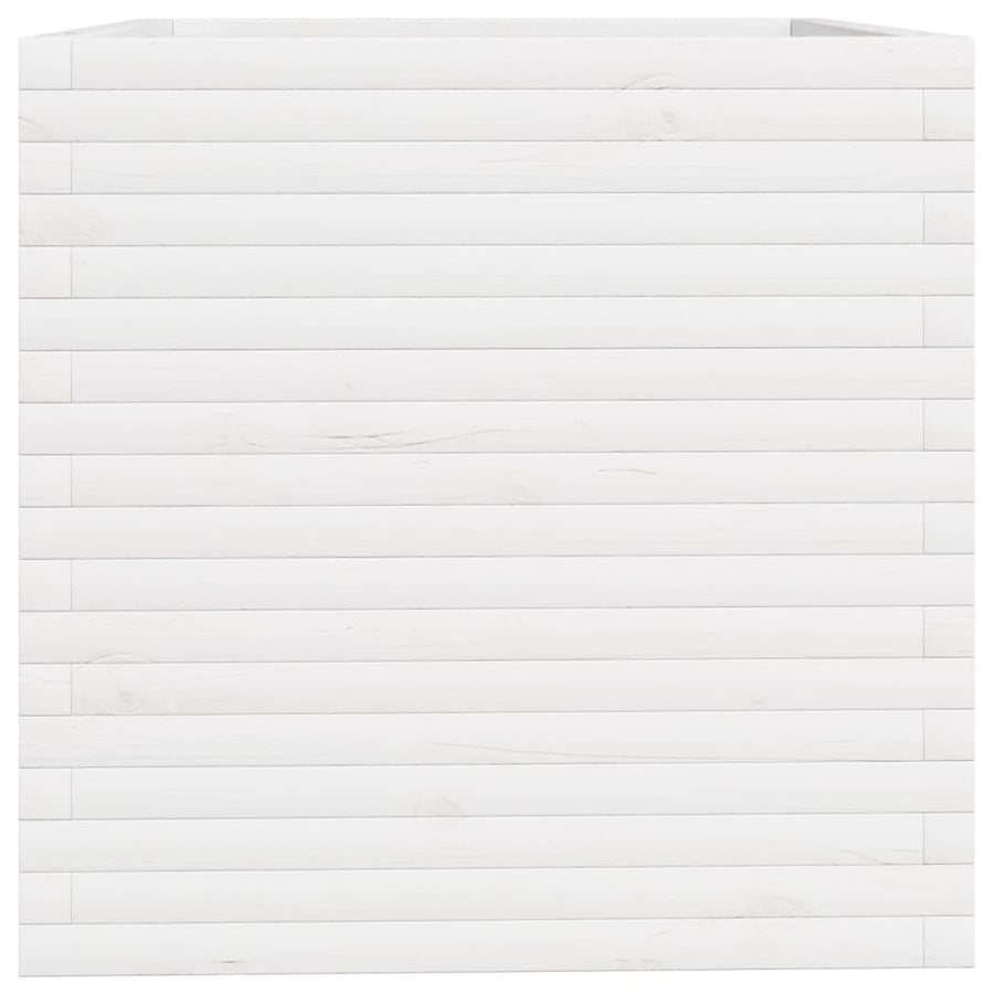 Plantenbak 70x70x72,5 cm massief grenenhout wit
