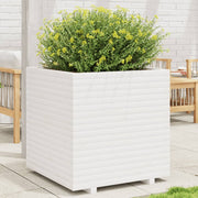 Plantenbak 70x70x72,5 cm massief grenenhout wit
