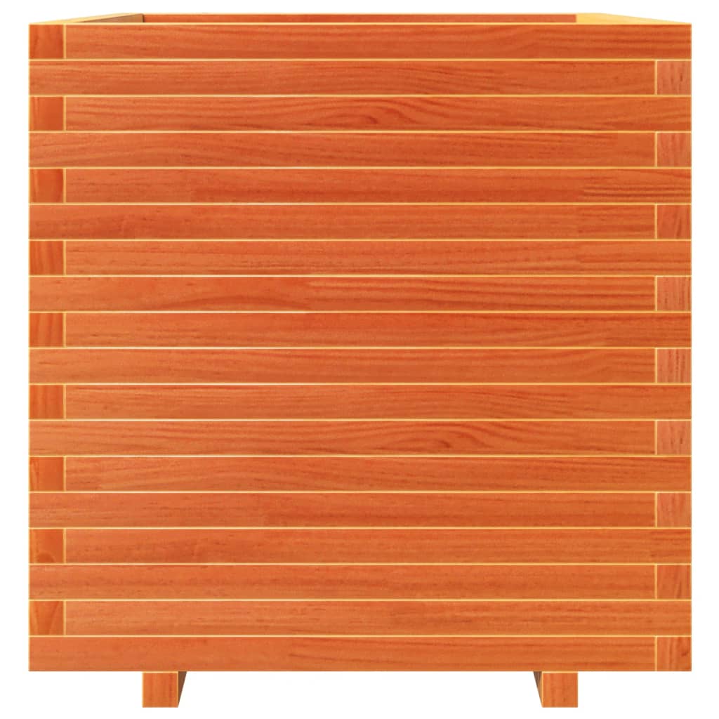 Plantenbak 70x70x72,5 cm massief grenenhout wasbruin