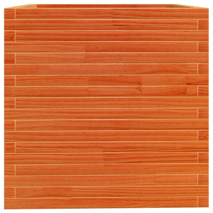 Plantenbak 70x70x72,5 cm massief grenenhout wasbruin