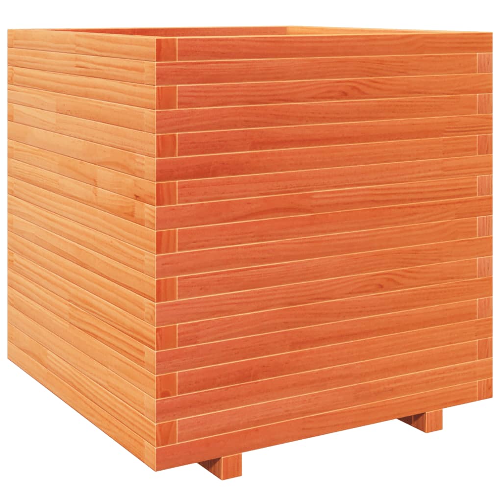 Plantenbak 70x70x72,5 cm massief grenenhout wasbruin