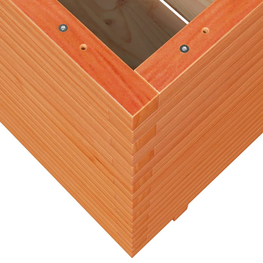 Plantenbak 70x70x72,5 cm massief grenenhout wasbruin